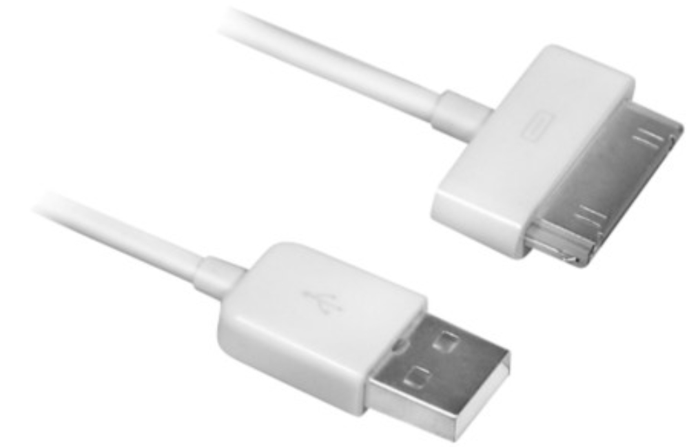 Cable USB 2.0 Ewent Tipo A Macho para Apple 30 Pin 1 M Blanco