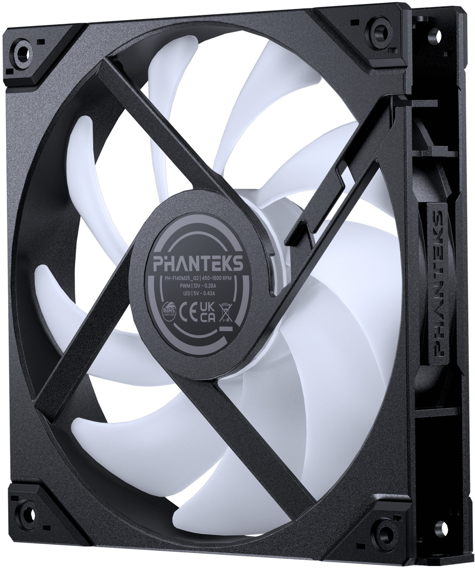 Phanteks - Ventilador Phanteks M25 Gen2 140mm PWM Reversed Airflow D-RGB Negro