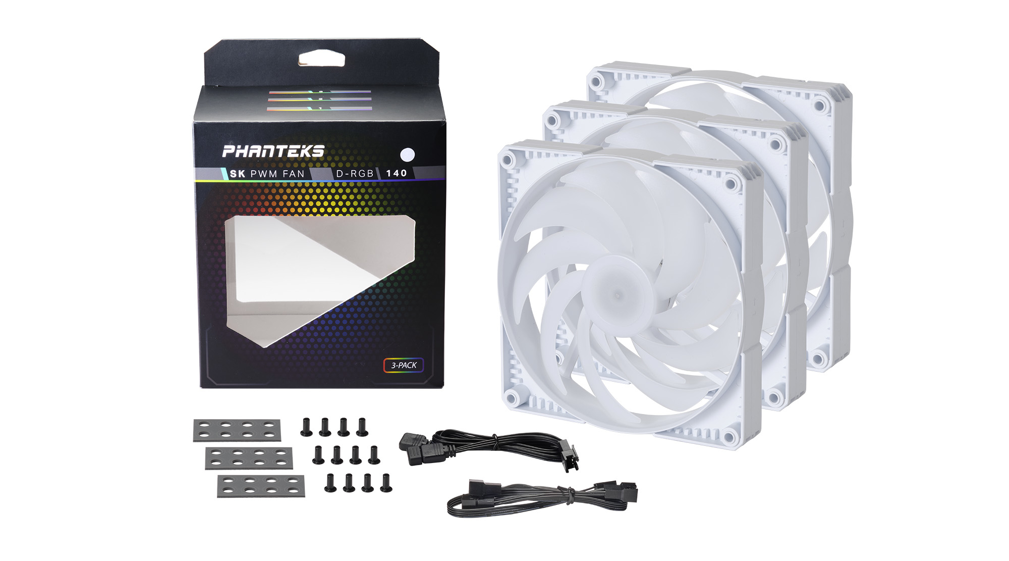 Phanteks - Ventilador Phanteks SK PWM D-RGBBlanco Pack 3 - 140mm