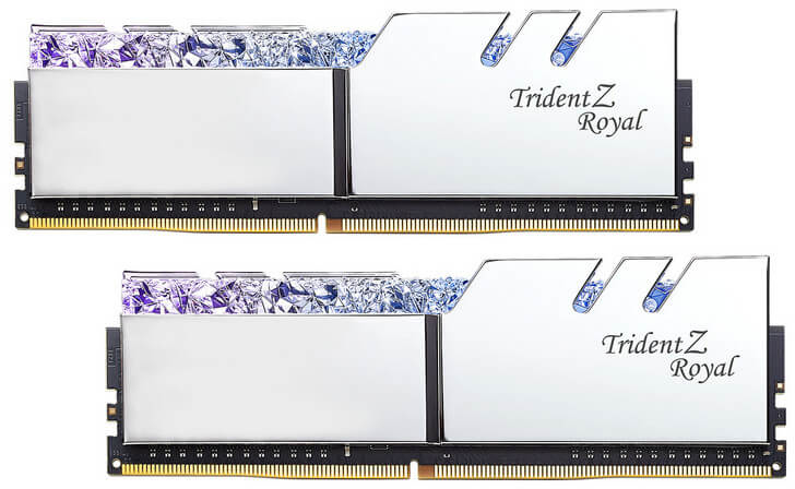 G.Skill - G.Skill Kit 16GB (2 X 8GB) DDR4 3200MHz Trident Z Royal RGB Silver CL16