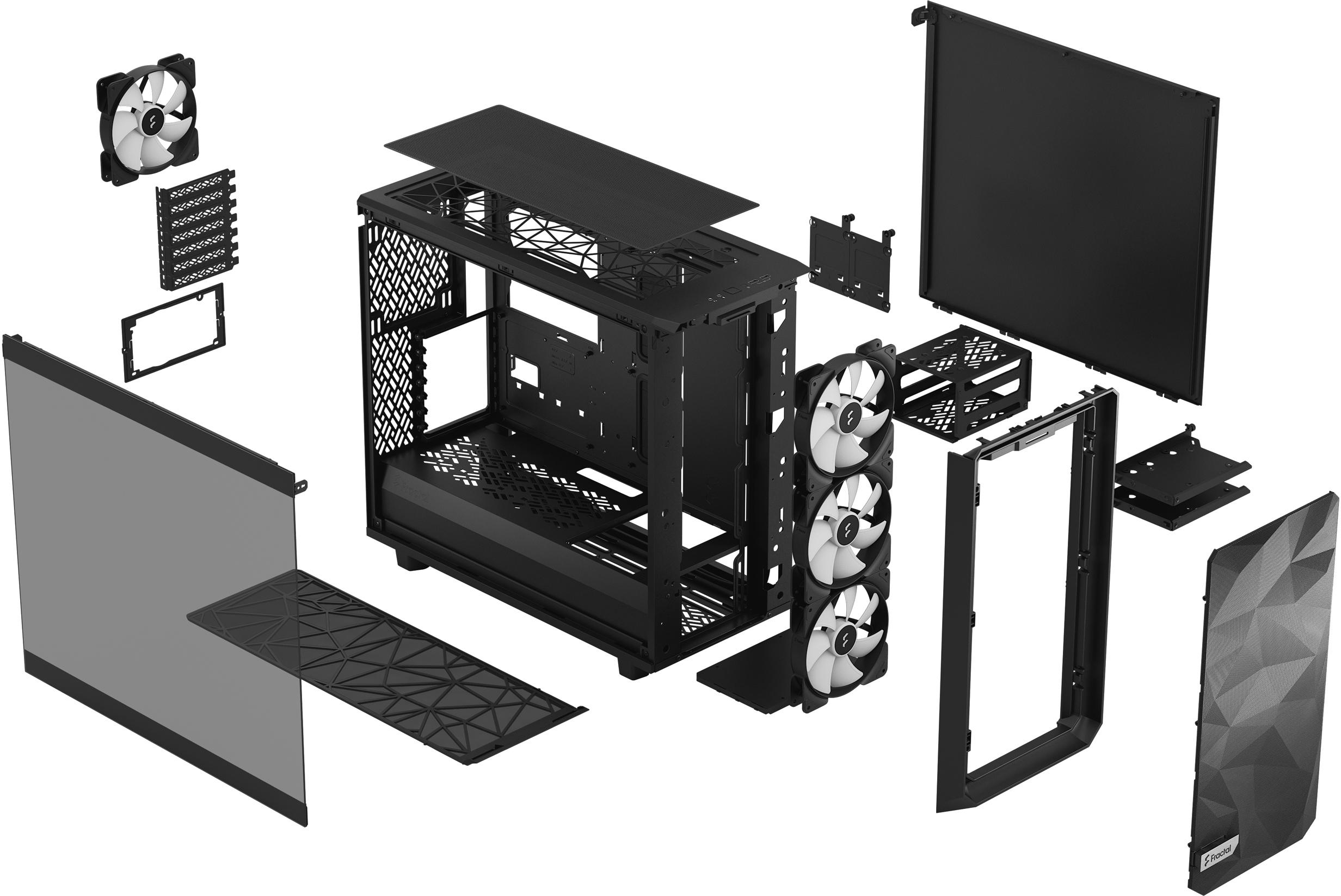 Fractal Design - Torre E-ATX Fractal Design Meshify 2 Lite RGB Black TG Light Tint