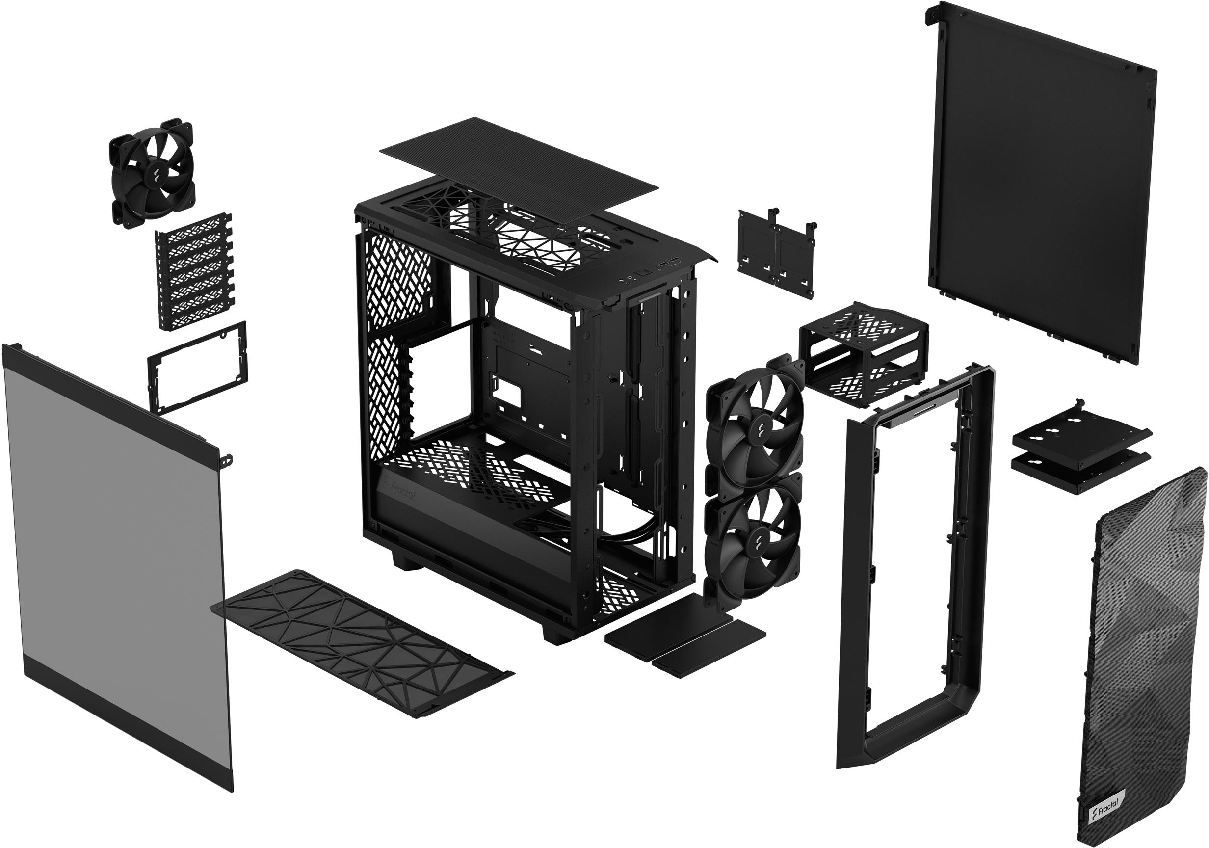 Fractal Design - Torre ATX Fractal Design Meshify 2 Compact Lite Black TG Light Tint