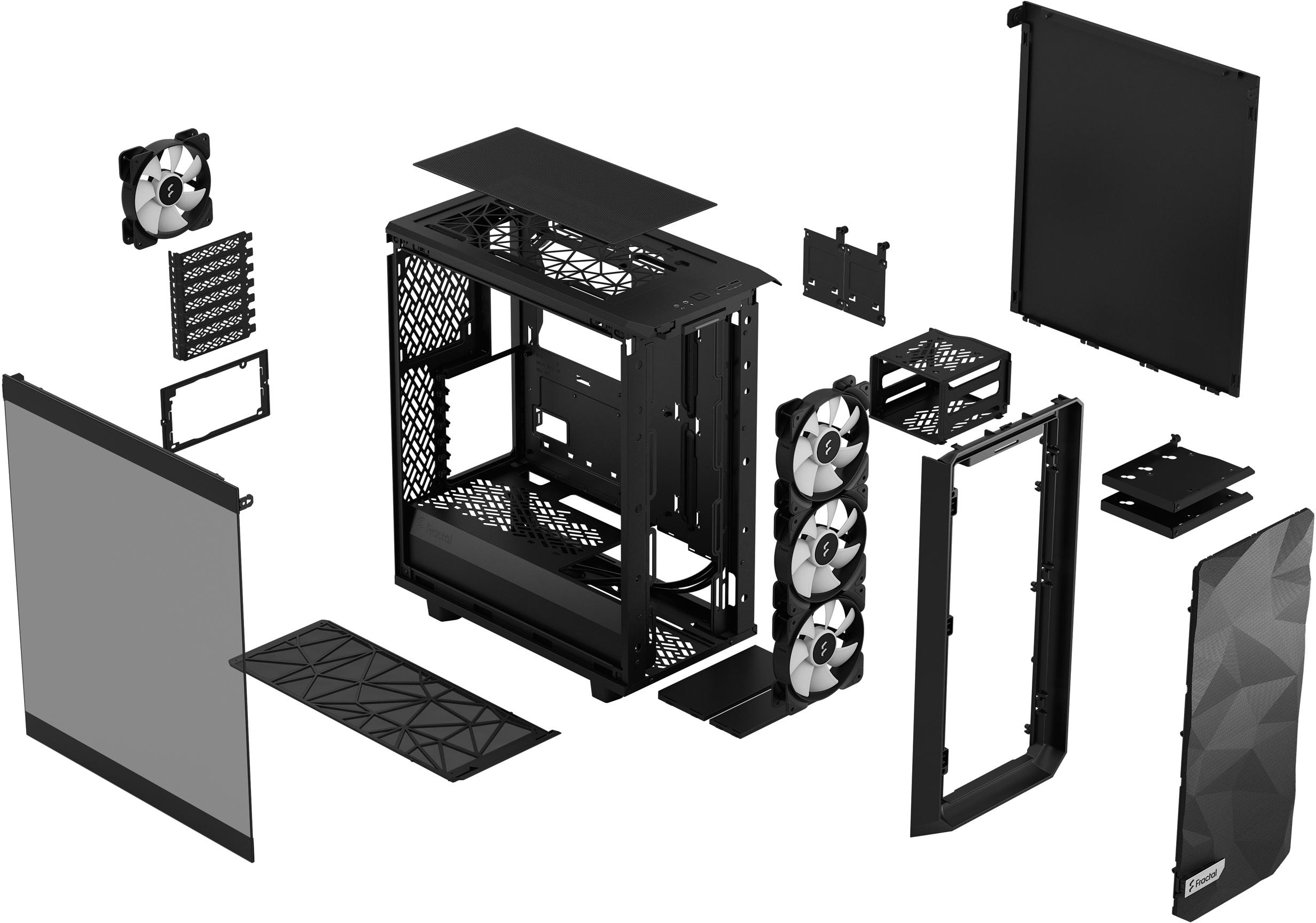 Fractal Design - Torre ATX Fractal Design Meshify 2 Compact Lite RGB Black TG Light Tint