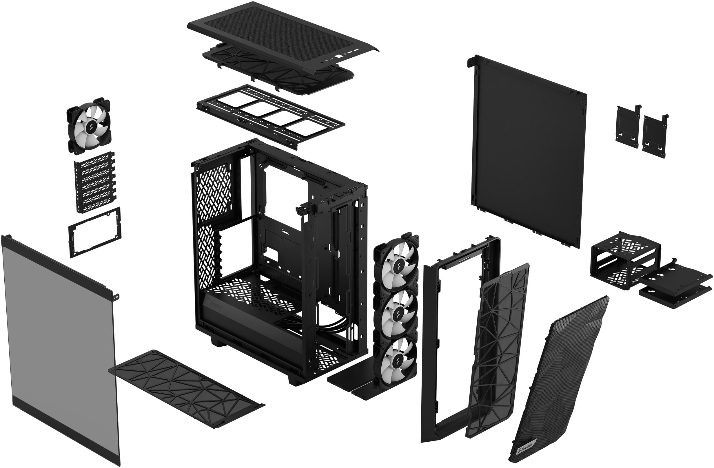 Fractal Design - Torre ATX Fractal Design Meshify 2 Compact RGB Black TG Light Tint