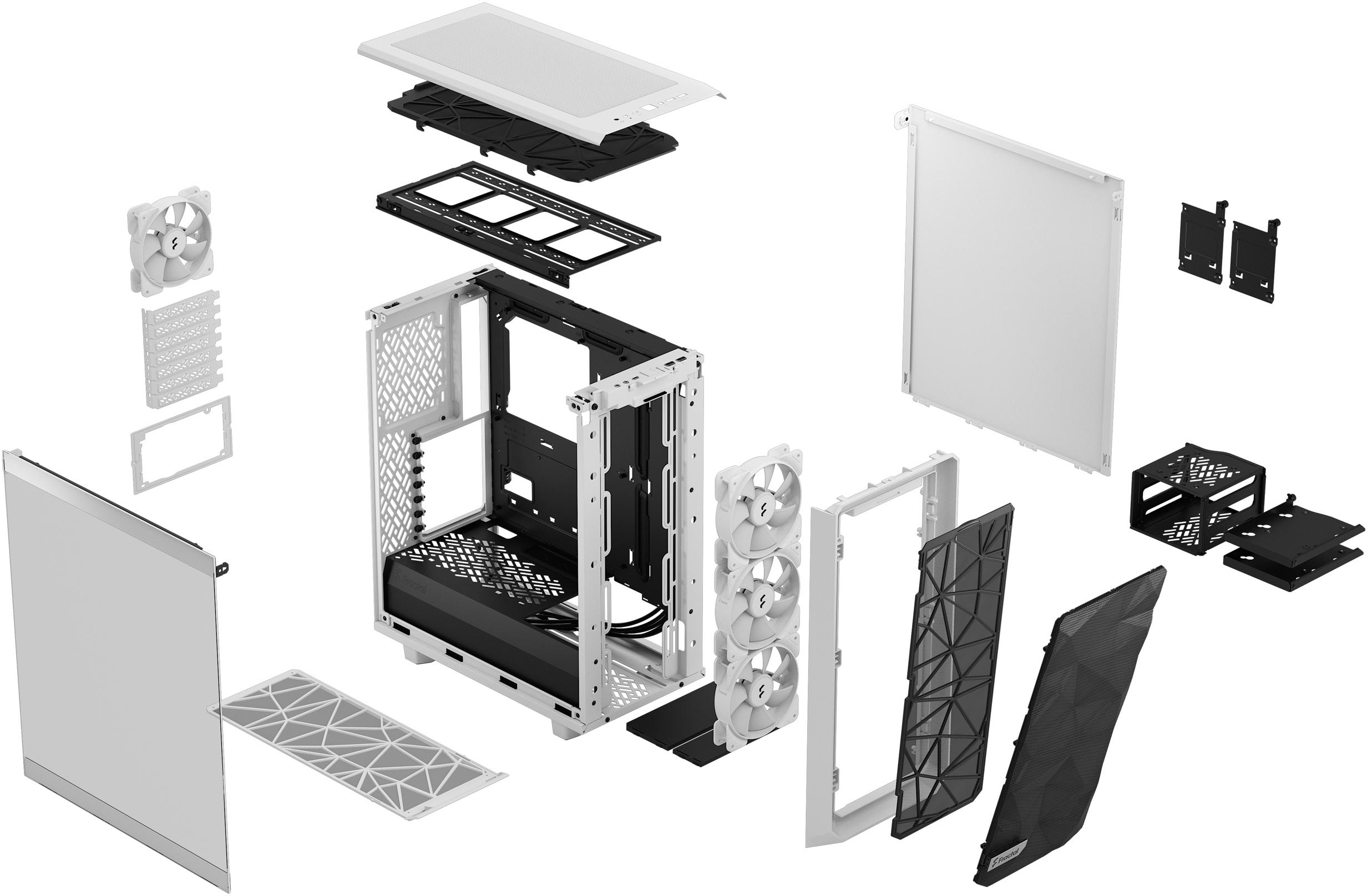 Fractal Design - Torre ATX Fractal Design Meshify 2 Compact RGB White TG Clear Tint