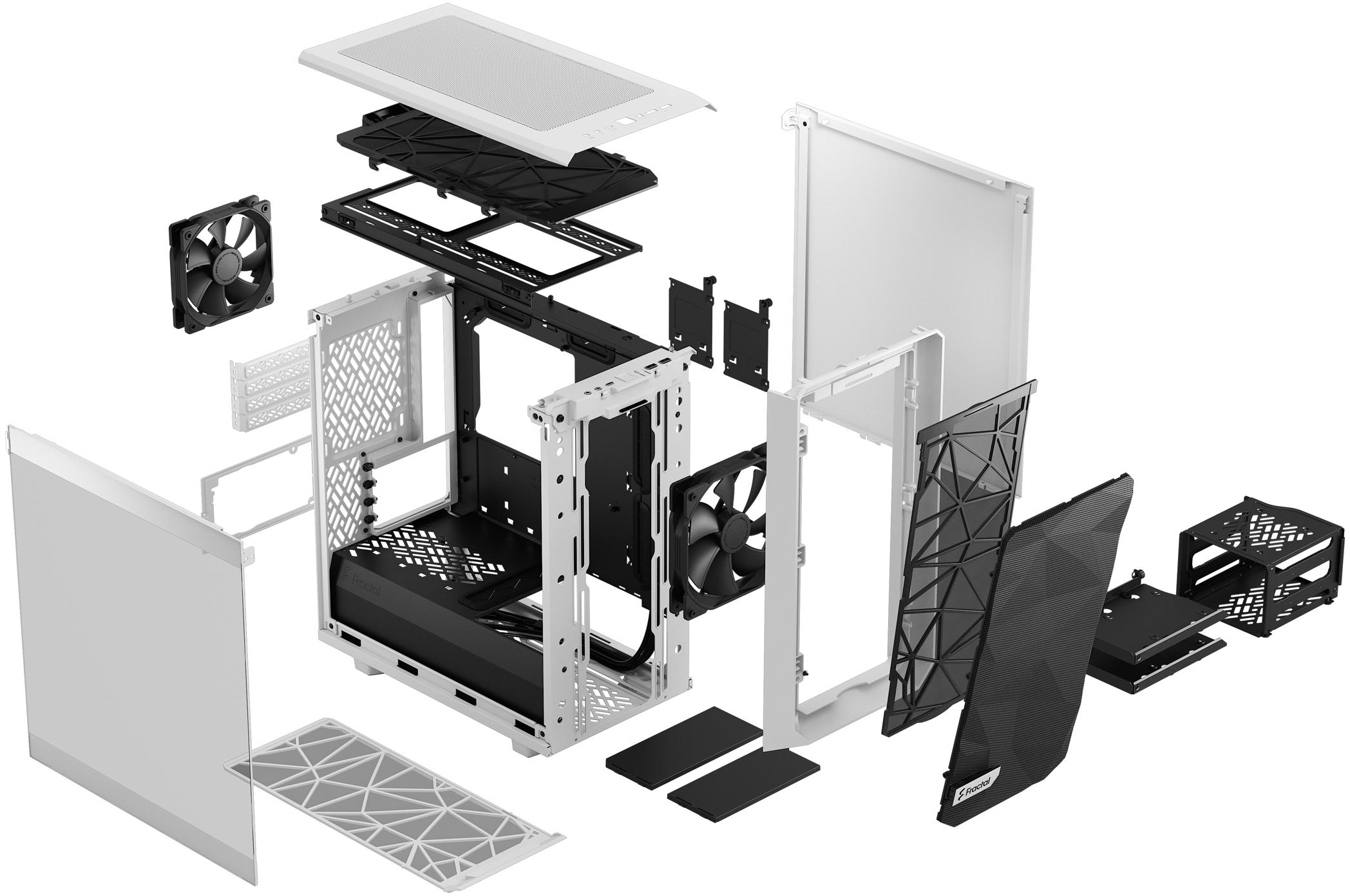 Fractal Design - Torre Micro-ATX Fractal Design Meshify 2 Mini White TG Clear Tint