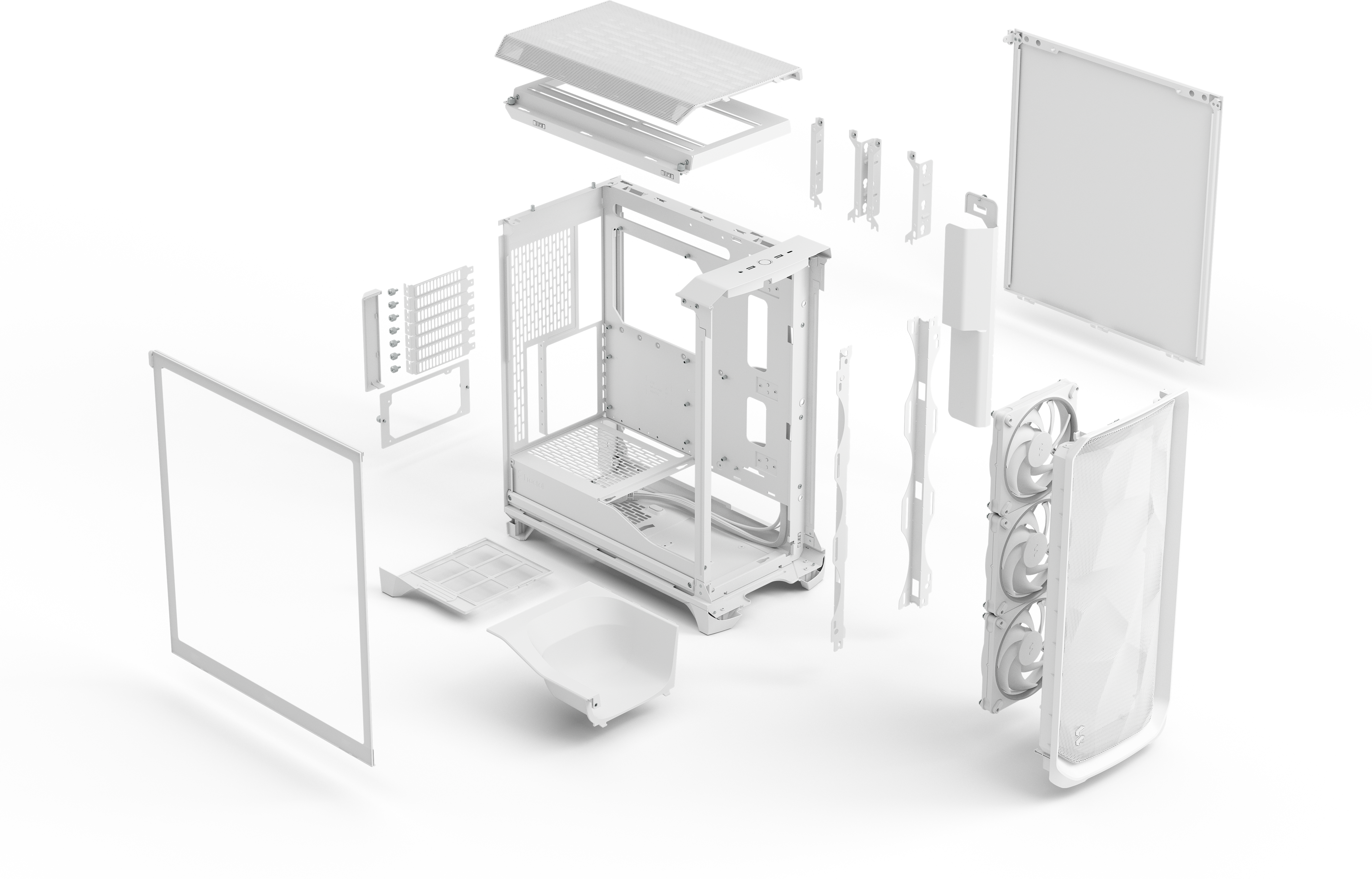 Fractal Design - Torre E-ATX Fractal Design Meshify 3 Blanca RGB TG Light Tint