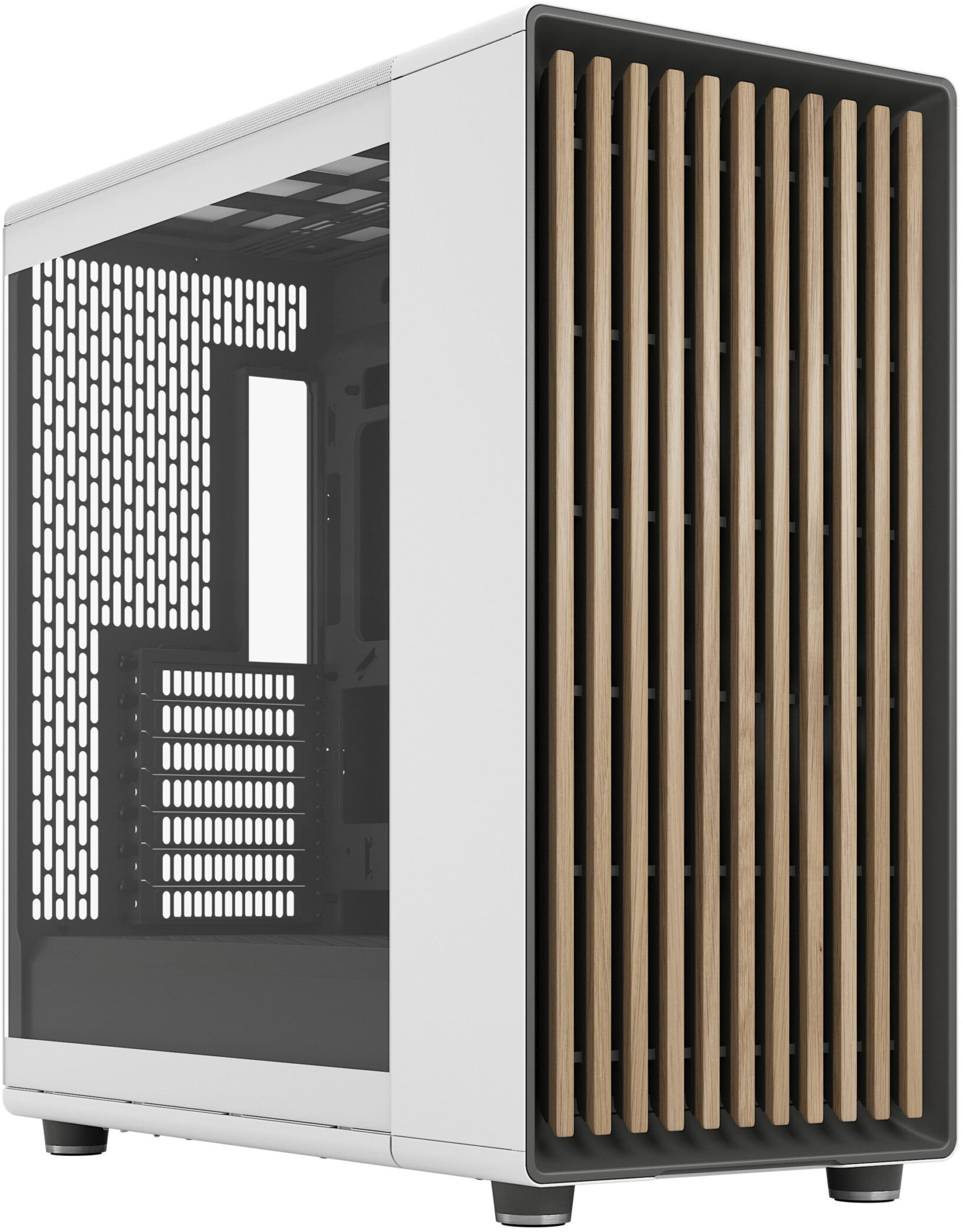 Torre E-ATX Fractal Design North XL Chalk White TG Clear Reverse Connector