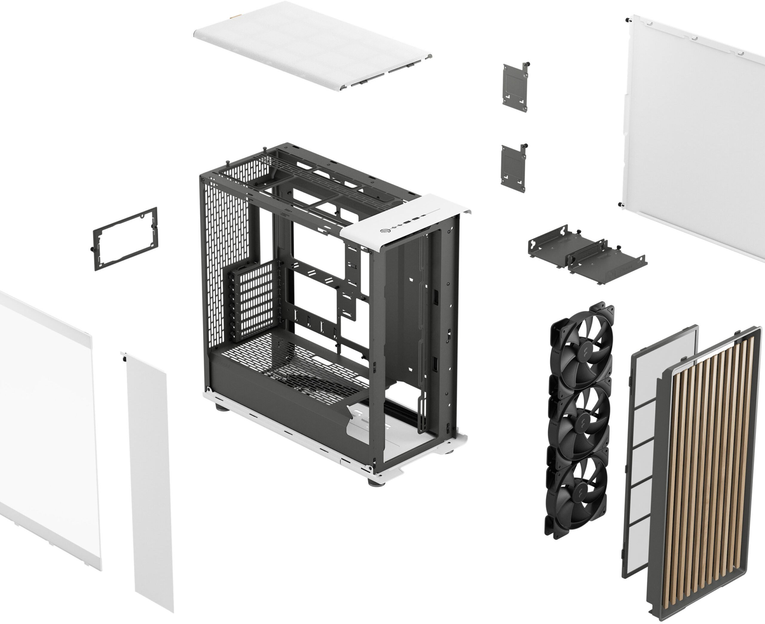 Fractal Design - Torre E-ATX Fractal Design North XL Chalk White TG Clear Reverse Connector