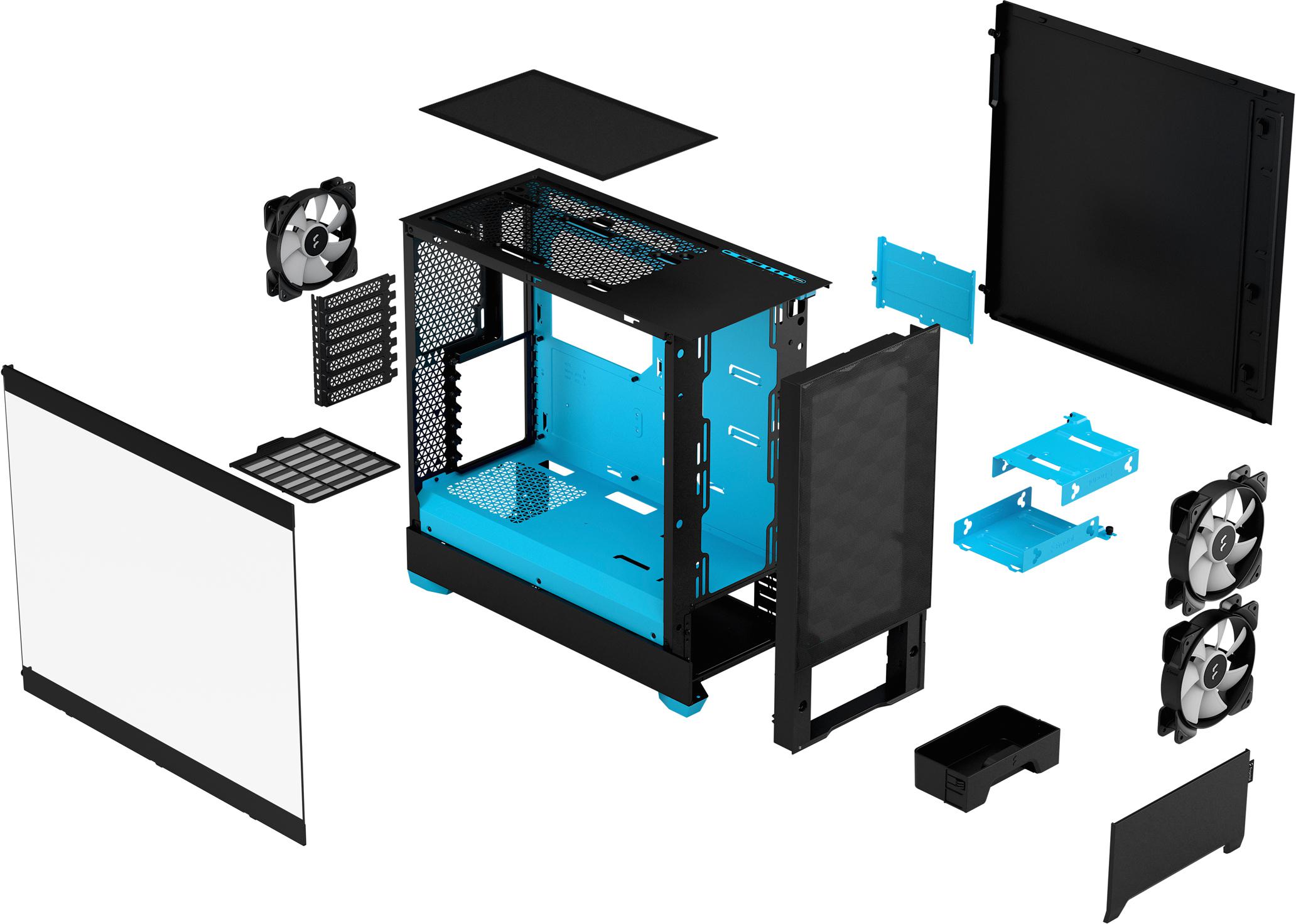 Fractal Design - Torre ATX Fractal Design Pop Air RGB Cyan Core TG Clear Tint