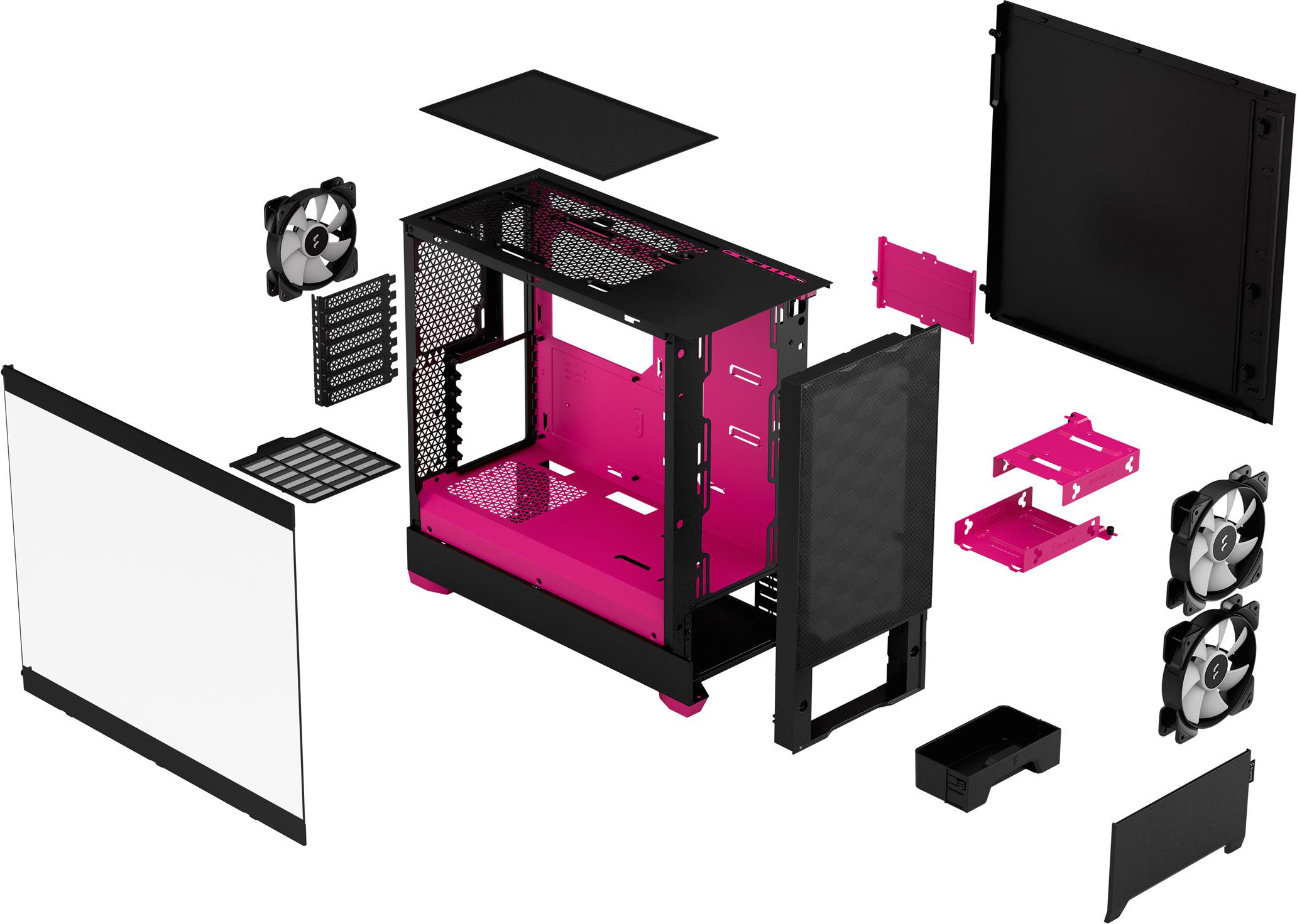 Fractal Design - Torre ATX Fractal Design Pop Air RGB Magenta Core TG Clear Tint