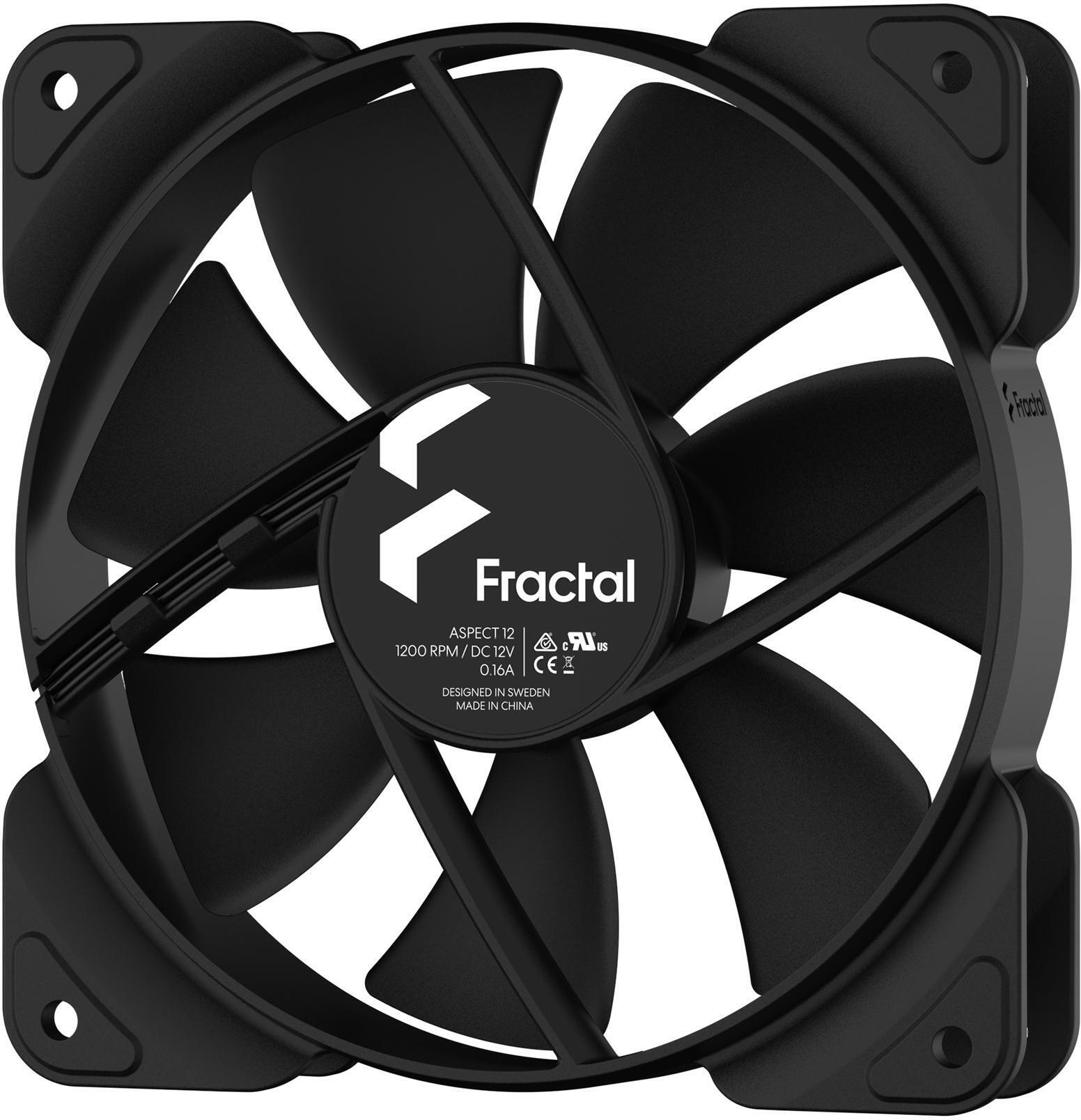 Fractal Design - Ventilador Fractal Design Aspect 12 120mm 1200RPM 3 Pinos Negro