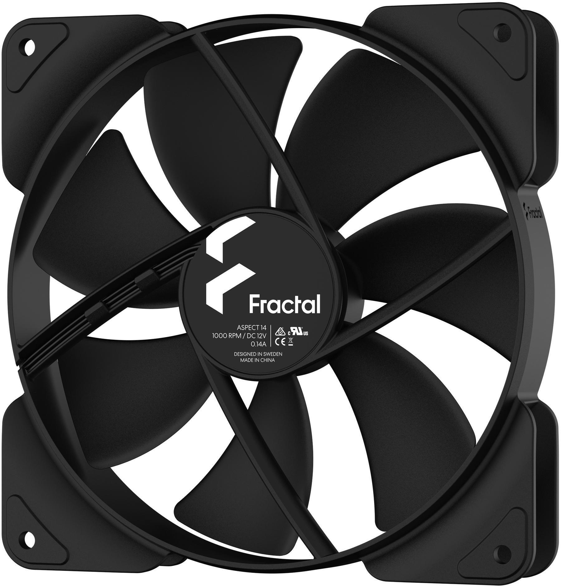 Fractal Design - Ventilador Fractal Design Aspect 14 140mm 1000RPM 3 Pinos Negro