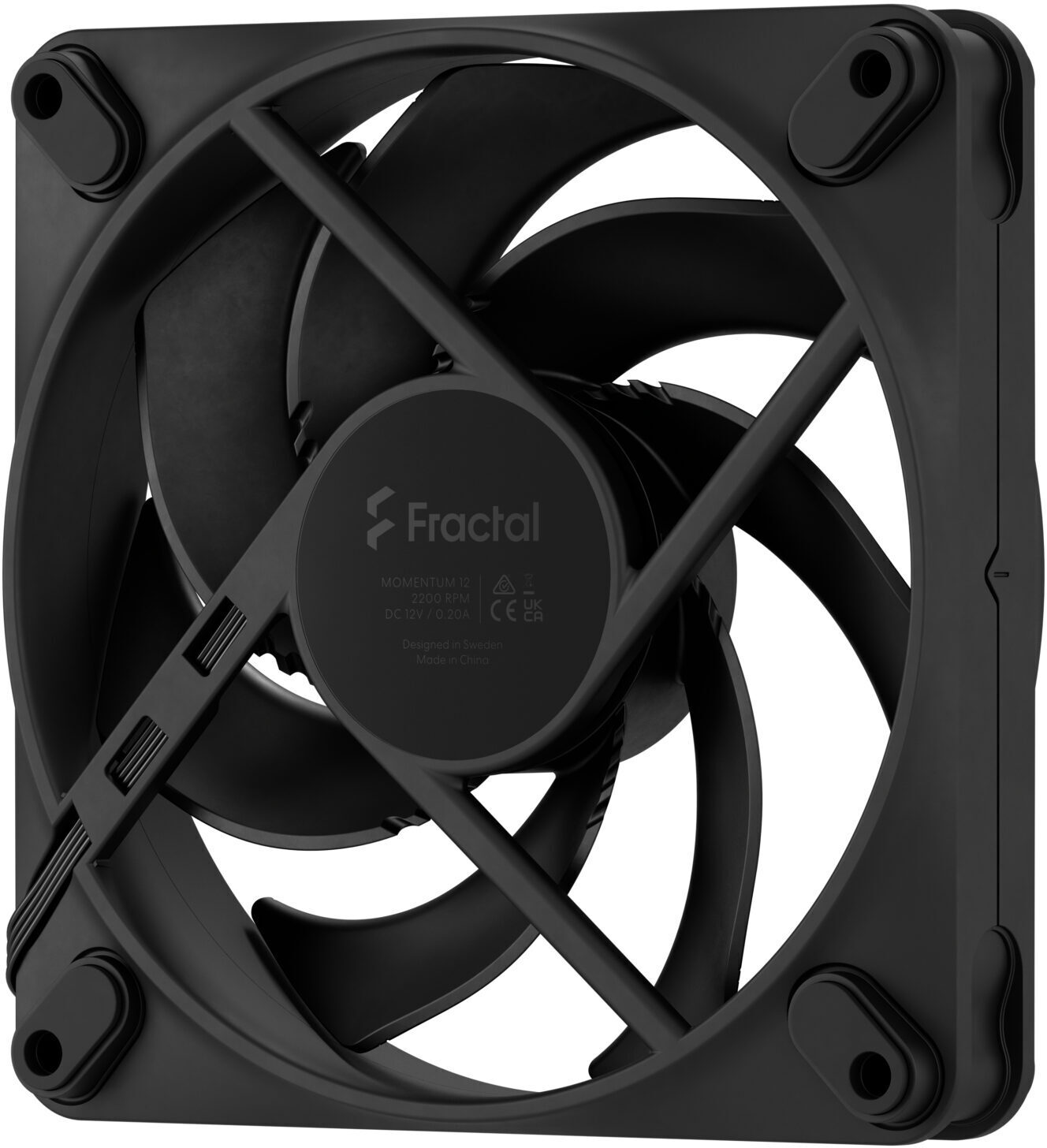 Fractal Design - Ventilador Fractal Design Momentum 12 120mm 2200RPM 4 Pinos PWM Negro