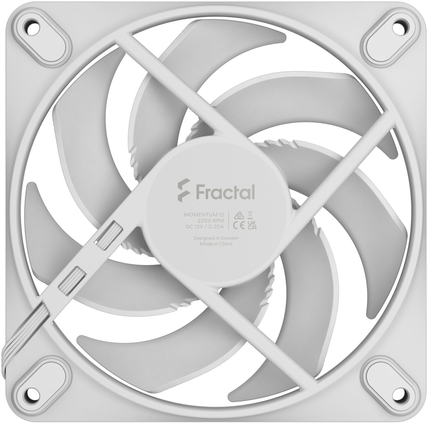 Fractal Design - Ventilador Fractal Design Momentum 12 120mm 2200RPM 4 Pinos PWM Blanco