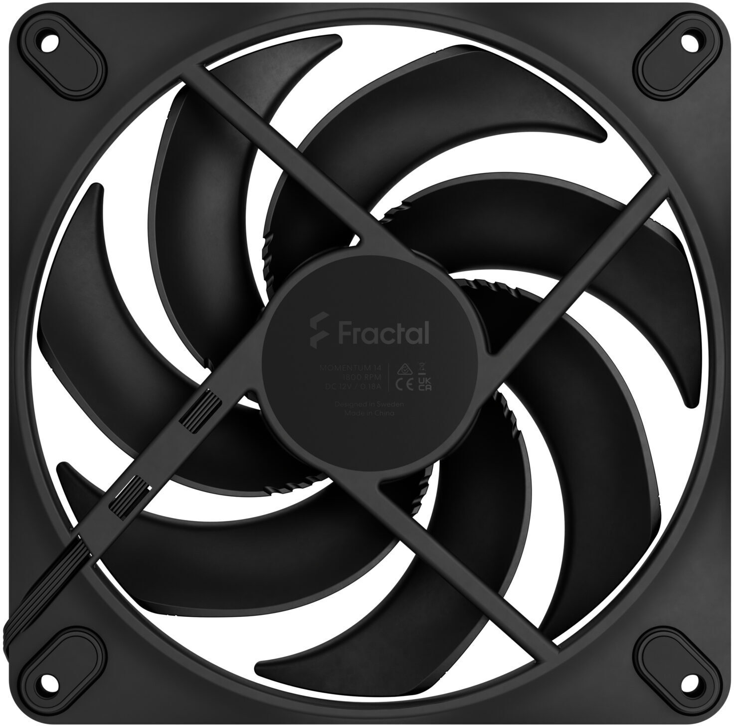 Fractal Design - Ventoinha Fractal Design Momentum 14 140mm 1800RPM 4 Pinos PWM Negro