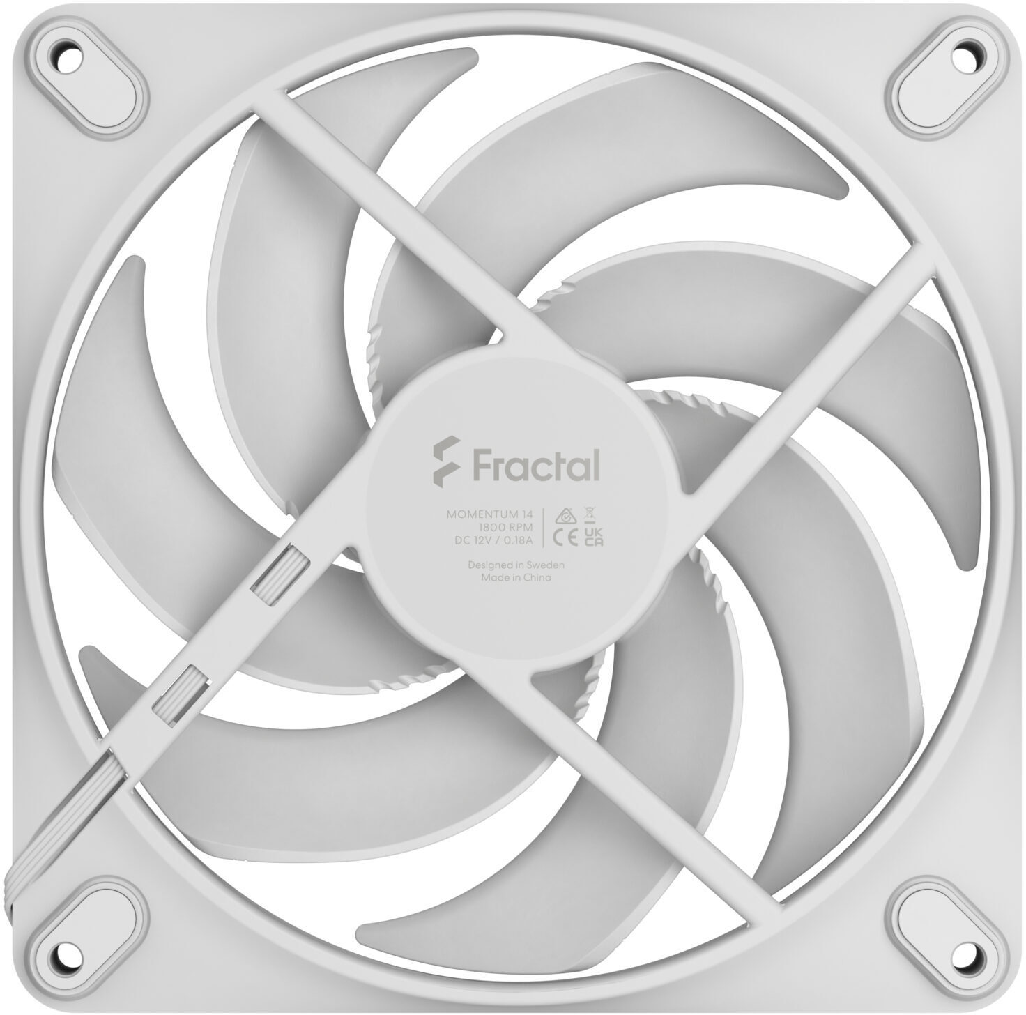 Fractal Design - Ventoinha Fractal Design Momentum 14 140mm 1800RPM 4 Pinos PWM Blanco
