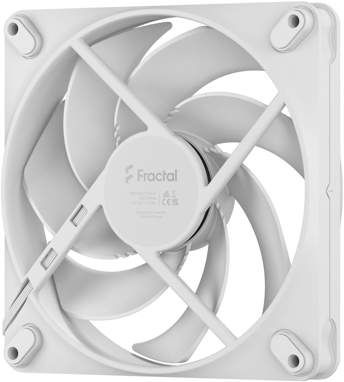 Fractal Design - Ventoinha Fractal Design Momentum 14 140mm 1800RPM 4 Pinos PWM Blanco