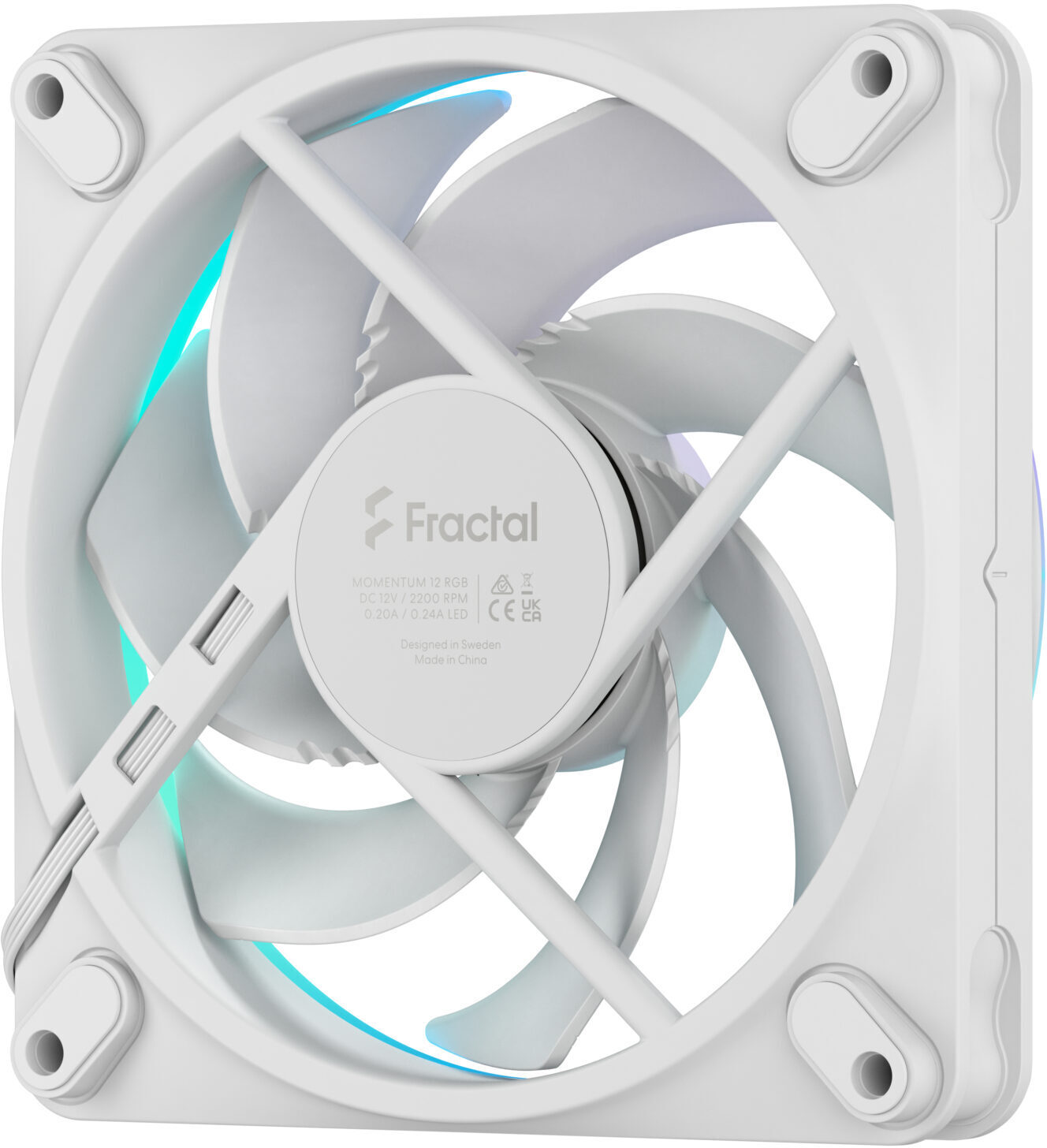 Fractal Design - Ventilador Fractal Design Momentum 12 120mm 2200RPM 8 Pinos RGB Blanca