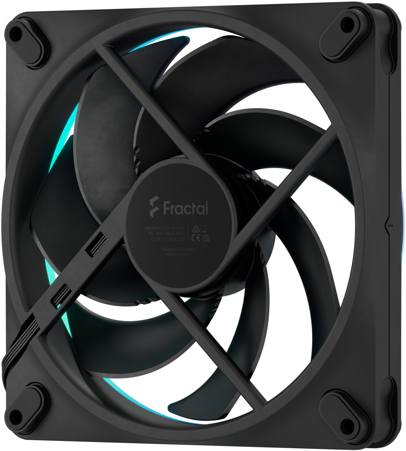 Fractal Design - Ventoinha Fractal Design Momentum 14 140mm 1800RPM 8 Pinos RGB Negro