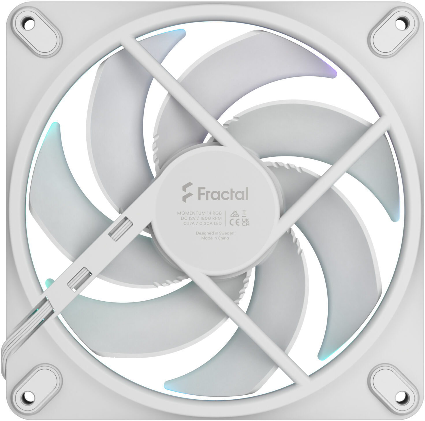 Fractal Design - Ventoinha Fractal Design Momentum 14 140mm 1800RPM 8 Pinos RGB Blanco