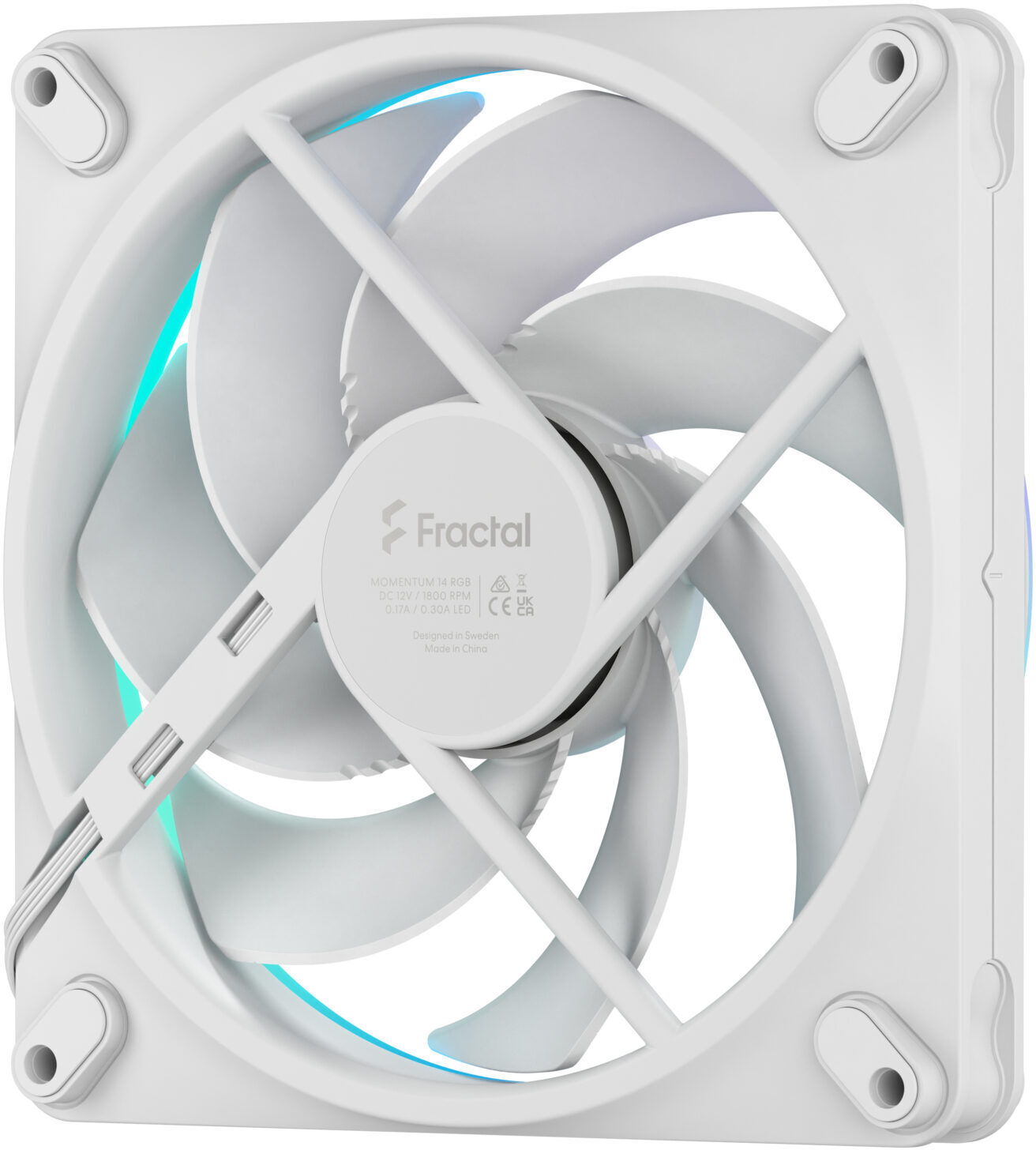 Fractal Design - Ventoinha Fractal Design Momentum 14 140mm 1800RPM 8 Pinos RGB Blanco