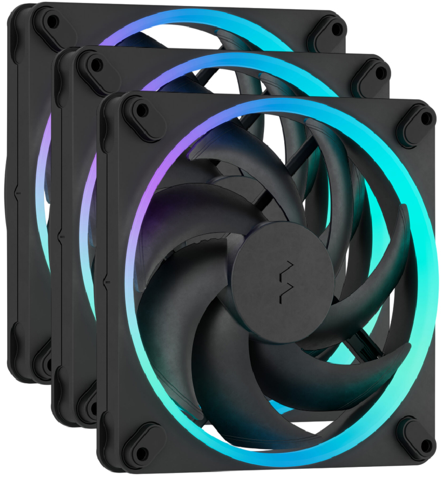 Ventilador Fractal Design Momentum 14 140mm 1800RPM 8 Pinos RGB Negro (3 Pack)