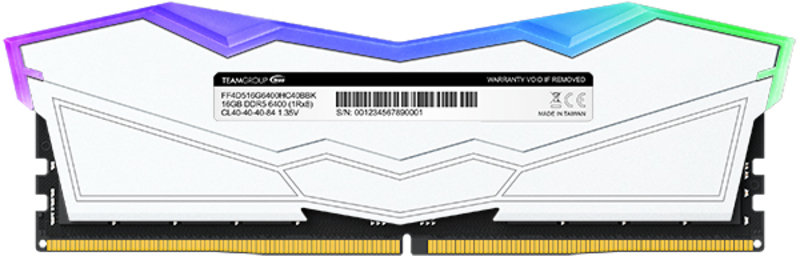 Team Group - Team Group Kit 32GB (2 x 16GB) DDR5 6400MHz Delta RGB Blanco CL40