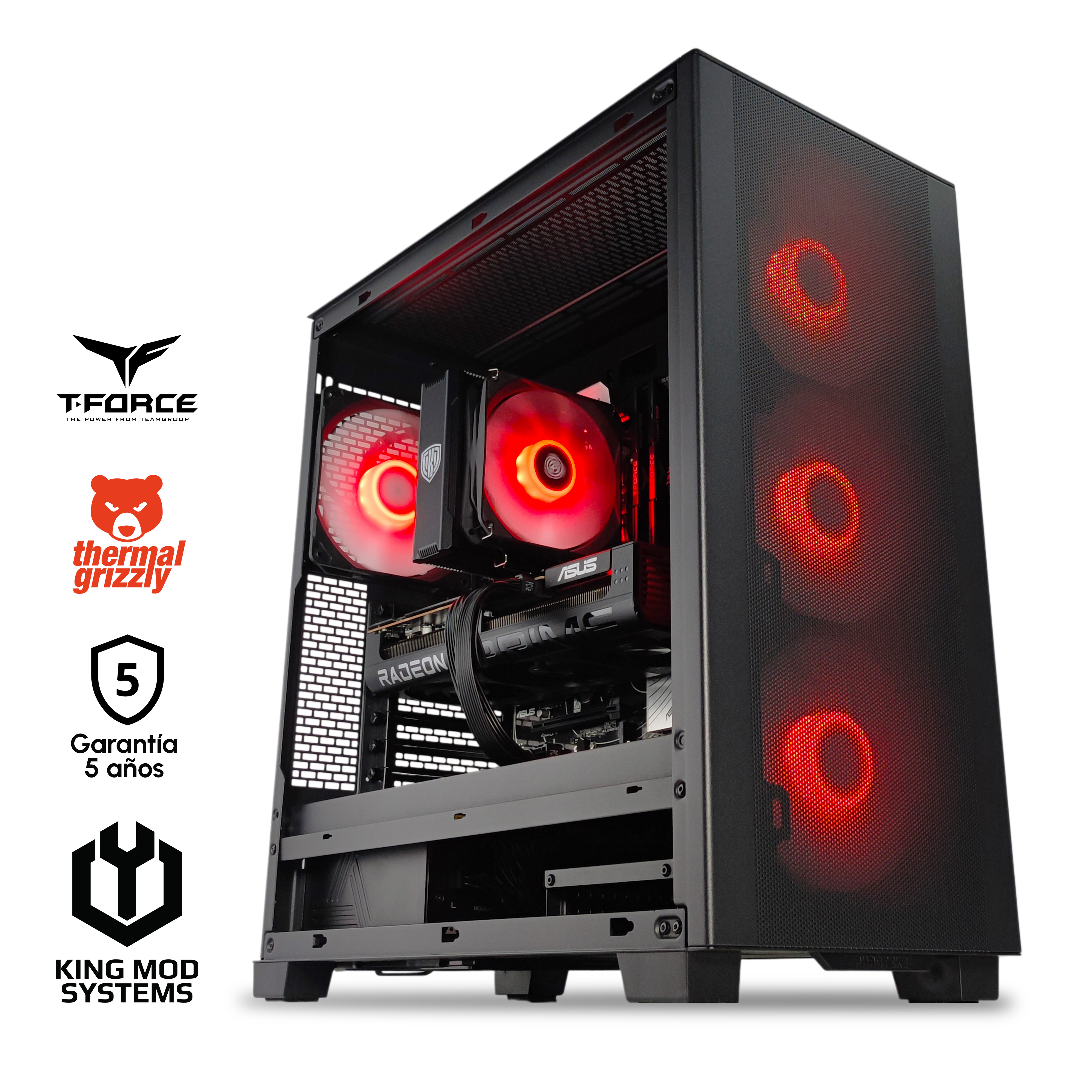 Ordenador King Mod Gamer-PC Mach 5R Ryzen 5 7600X3D 32GB DDR5 2TB RX 9070 XT WiFi W11