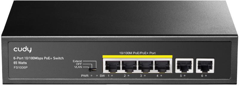 Cudy - Switch Cudy FS106P 6 Portas 10/100Mbps UnManaged PoE+