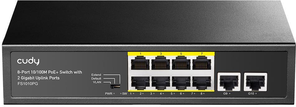 Cudy - Switch Cudy FS1010PG 8 Portas 10/100Mbps PoE+/2x Gigabyte