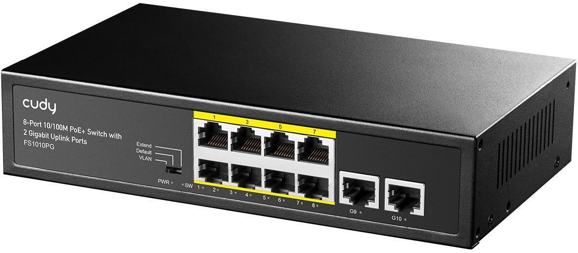 Cudy - Switch Cudy FS1010PG 8 Portas 10/100Mbps PoE+/2x Gigabyte