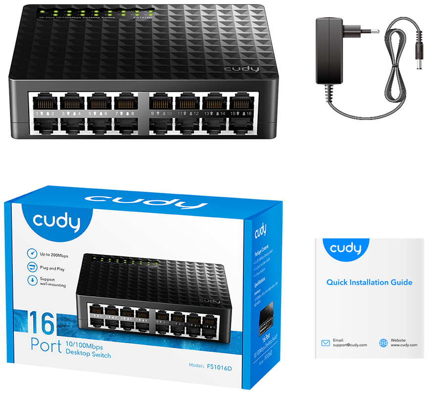 Cudy - Switch Cudy FS1016D 16 Portas 10/100Mbps UnManaged