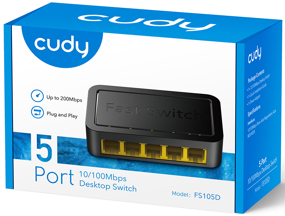 Cudy - Switch Cudy FS105D 5 Portas 10/100Mbps UnManaged