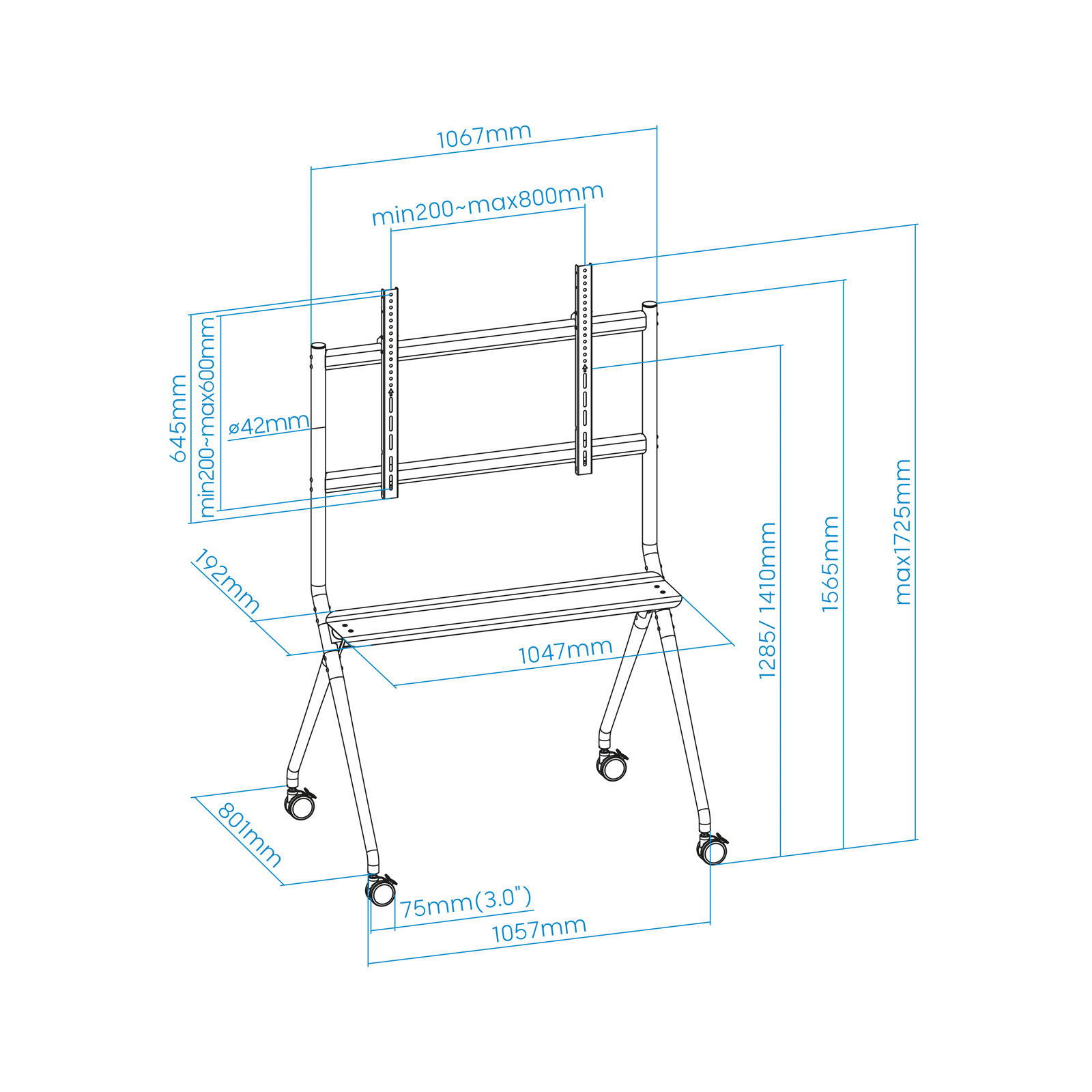 Tooq - Soporte Móvil Tooq iSTAND 50" a 86" Máx.120Kg Gris