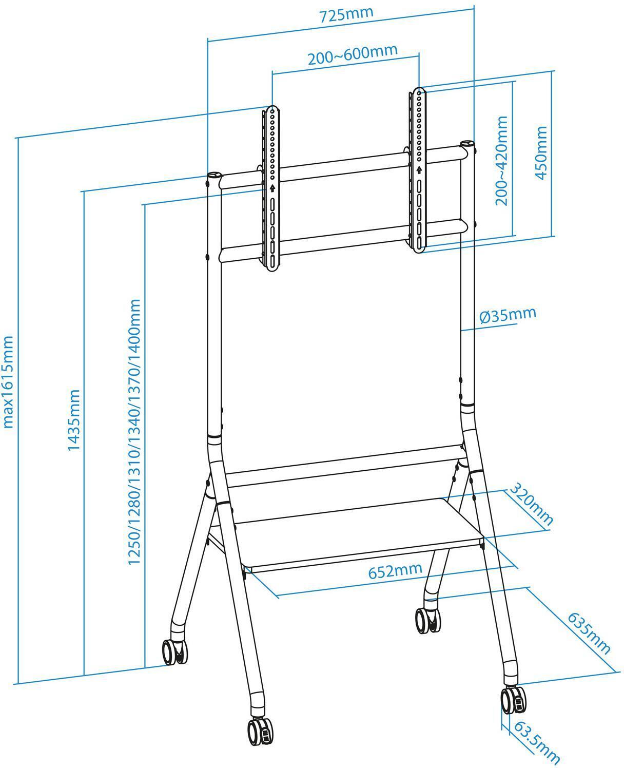 Tooq - Soporte Móvil Tooq iDREAMS 37" a 86" Máx. 80Kg Negro