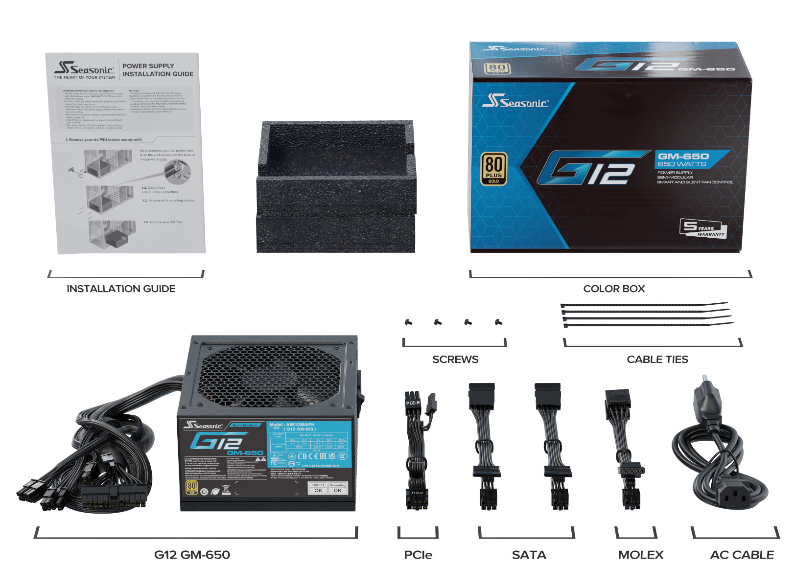 Seasonic - Fuente Seasonic G12 GM 650W 80+ Gold