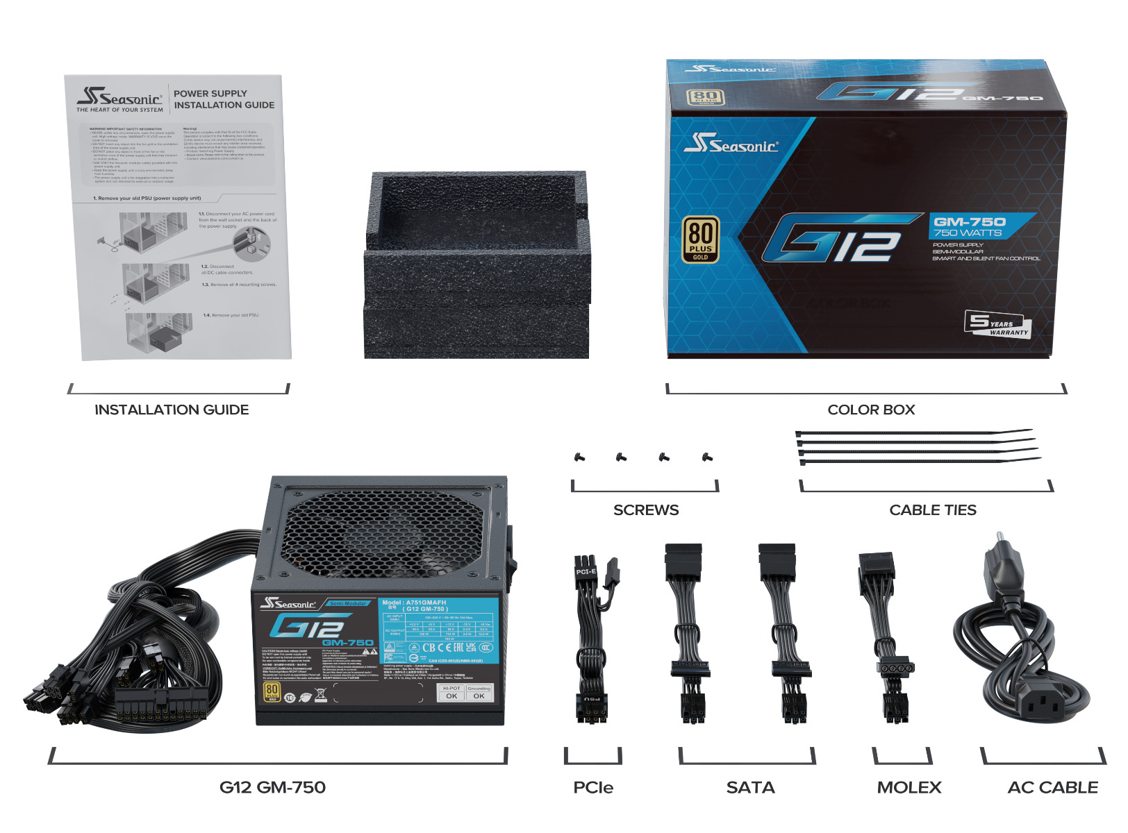 Seasonic - Fuente Seasonic G12 GM 750W 80+ Gold