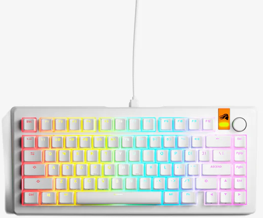 Teclado Mecânico Glorious GMMK 3 HE 75% Branco - Fox Switch (US)