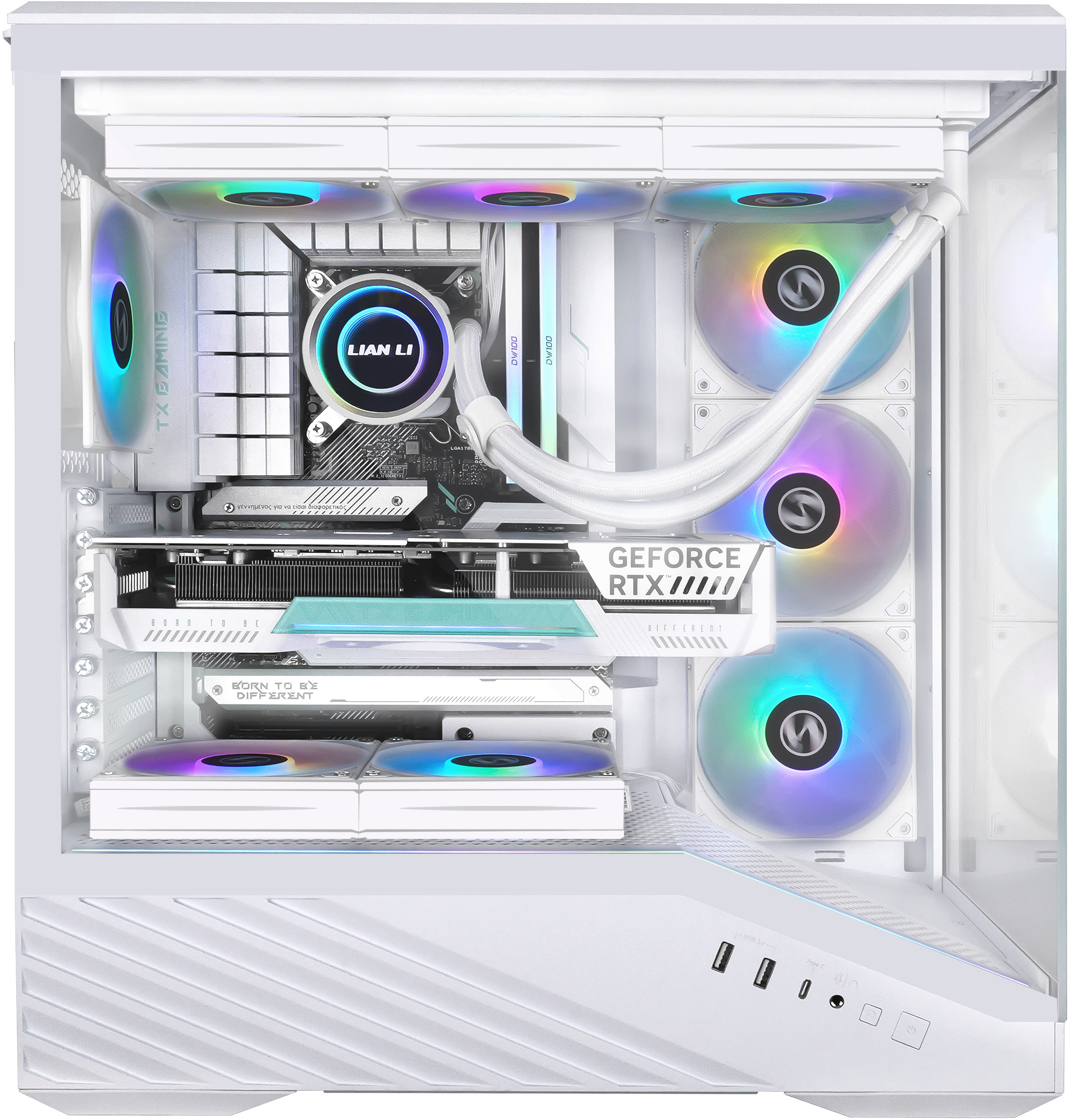 Lian Li - Caja ATX Lian Li Vector V100 Blanca Vidrio Templado