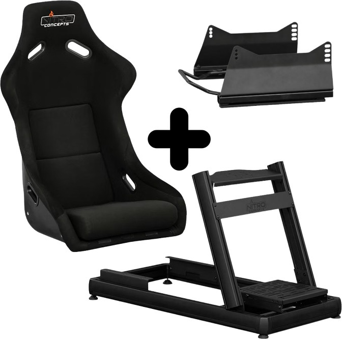 Bundle Cockpit Nitro Concepts E-Racer / Assento R300 Nitro Concepts / Suport Slider Nitro Concepts