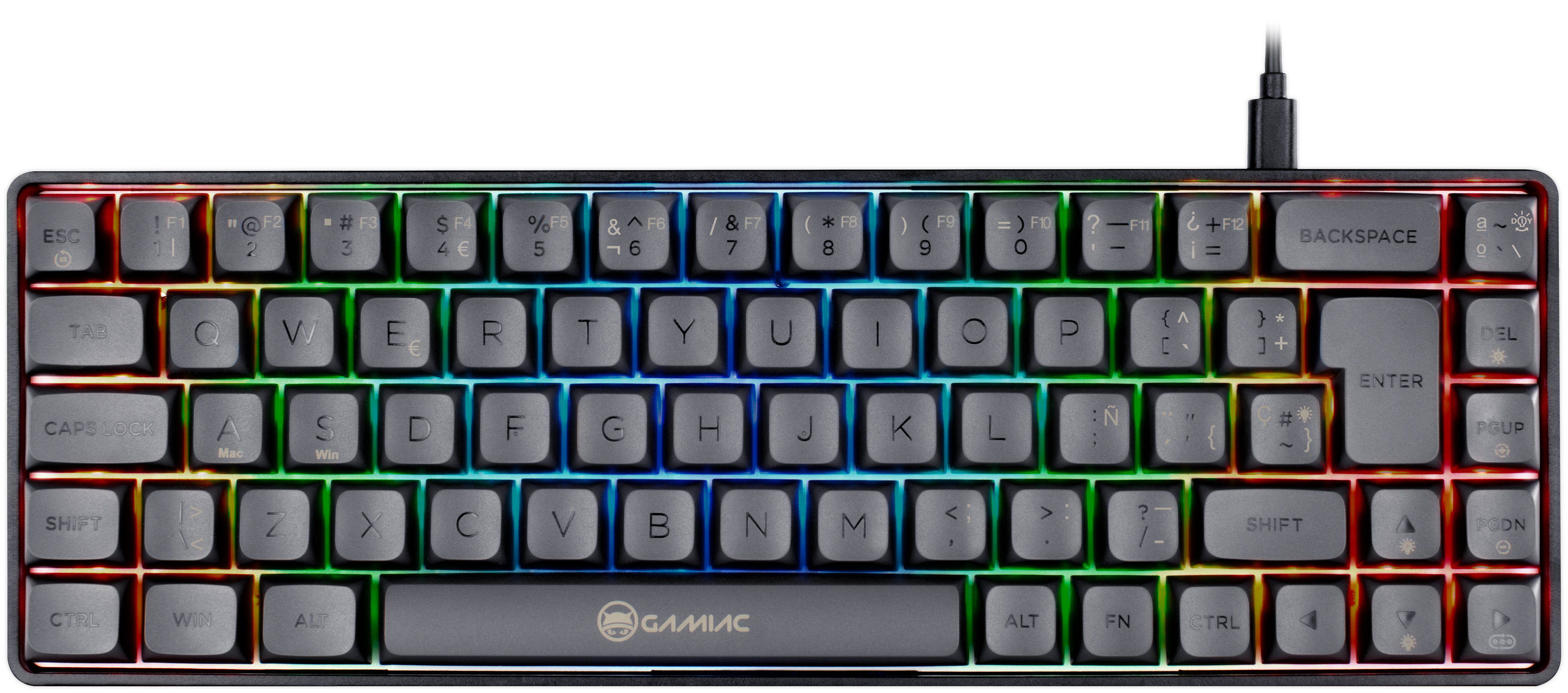 Teclado GAMIAC TKL69G SF, Kailh Red, Negro/Grís - Mecánico (ES)