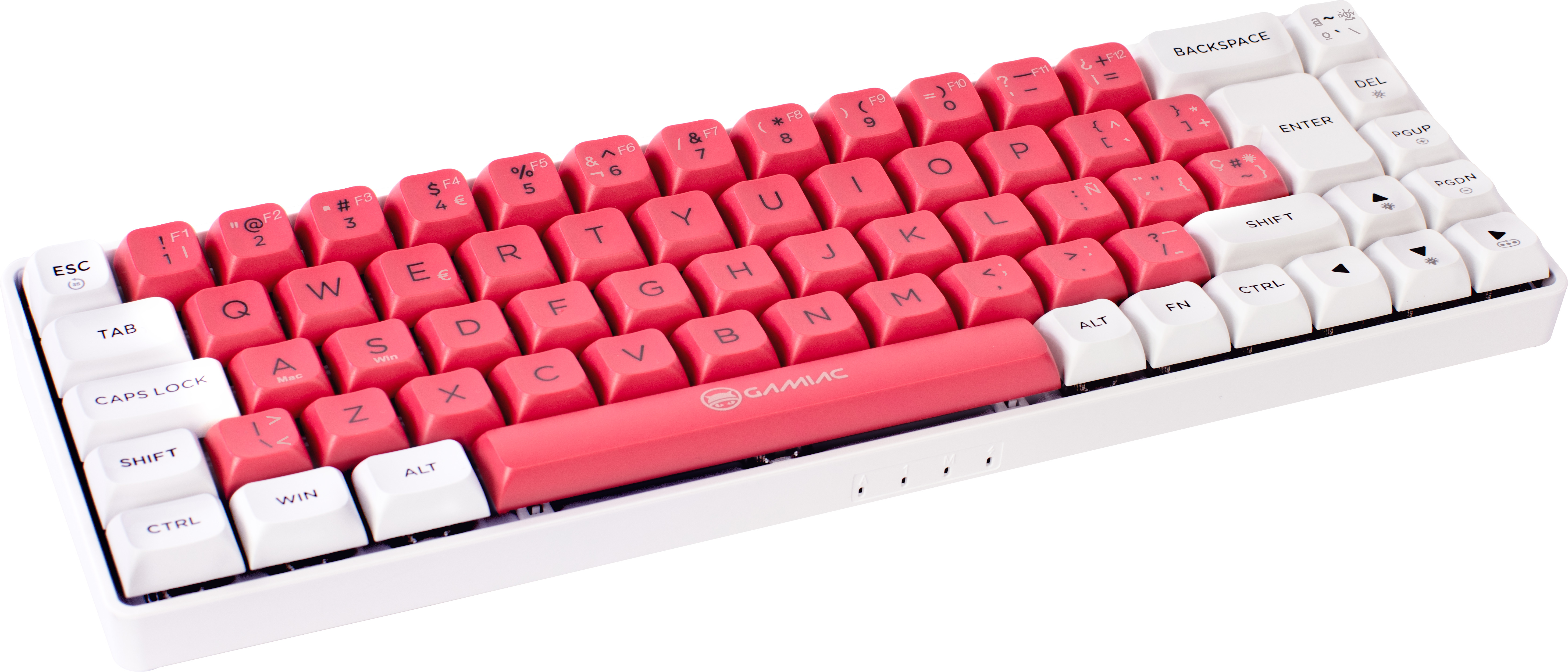 GAMIAC - Teclado GAMIAC TKL69G SF, Kailh Red, Blanco/Rosa - Mecánico (ES)