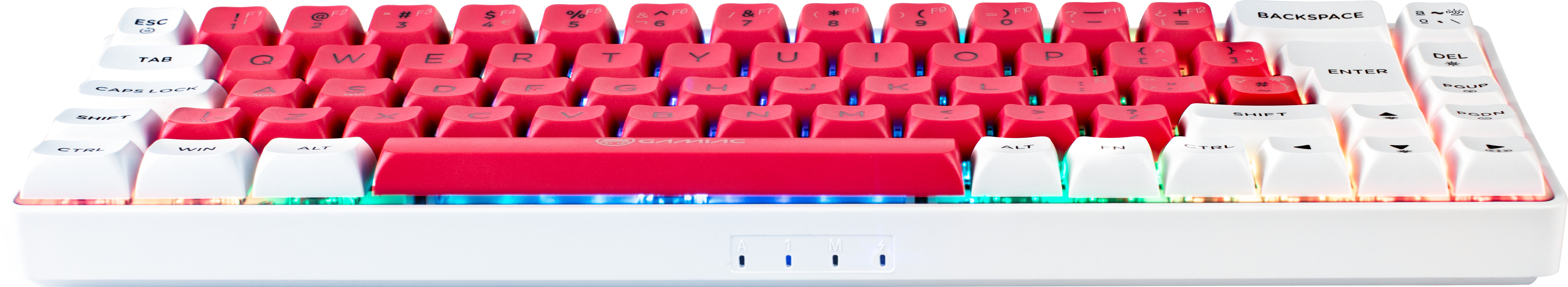 GAMIAC - Teclado GAMIAC TKL69G SF, Kailh Red, Blanco/Rosa - Mecánico (ES)