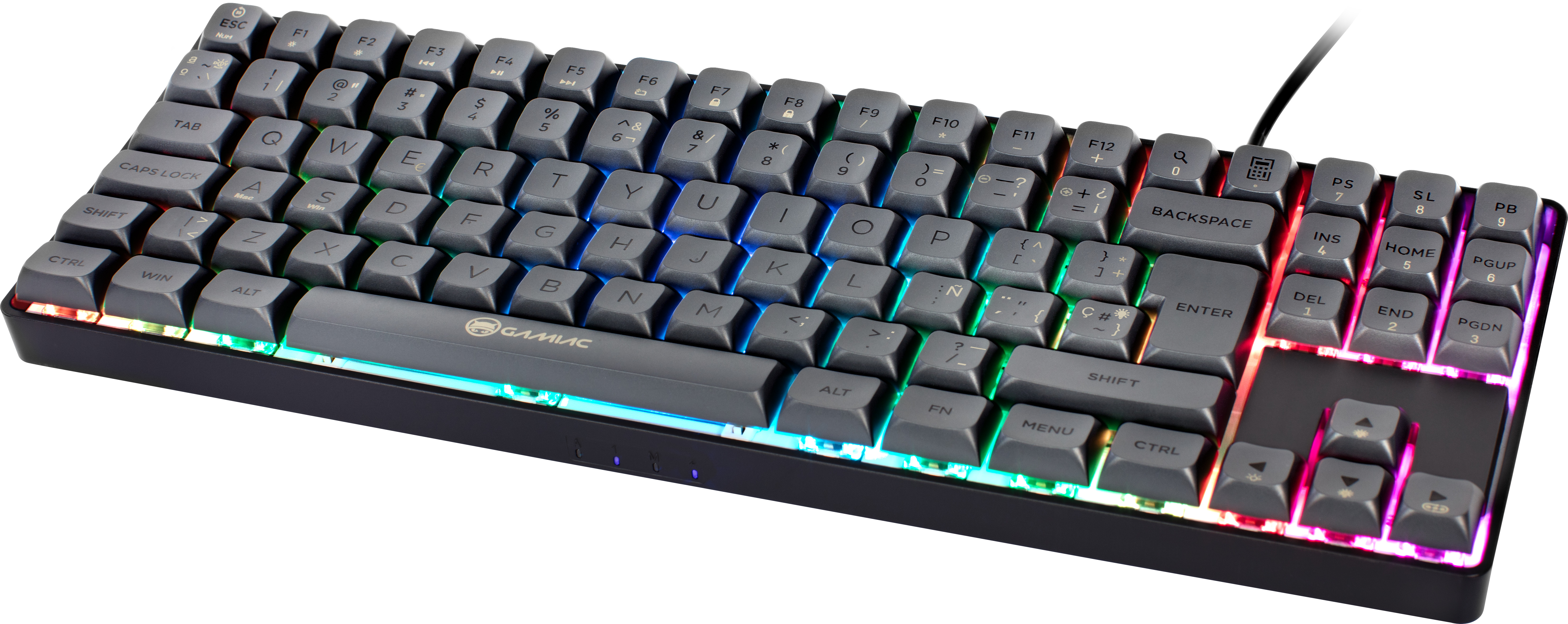 GAMIAC - Teclado GAMIAC TKL90G, Kailh Red, Negro/Grís - Mecánico (ES)