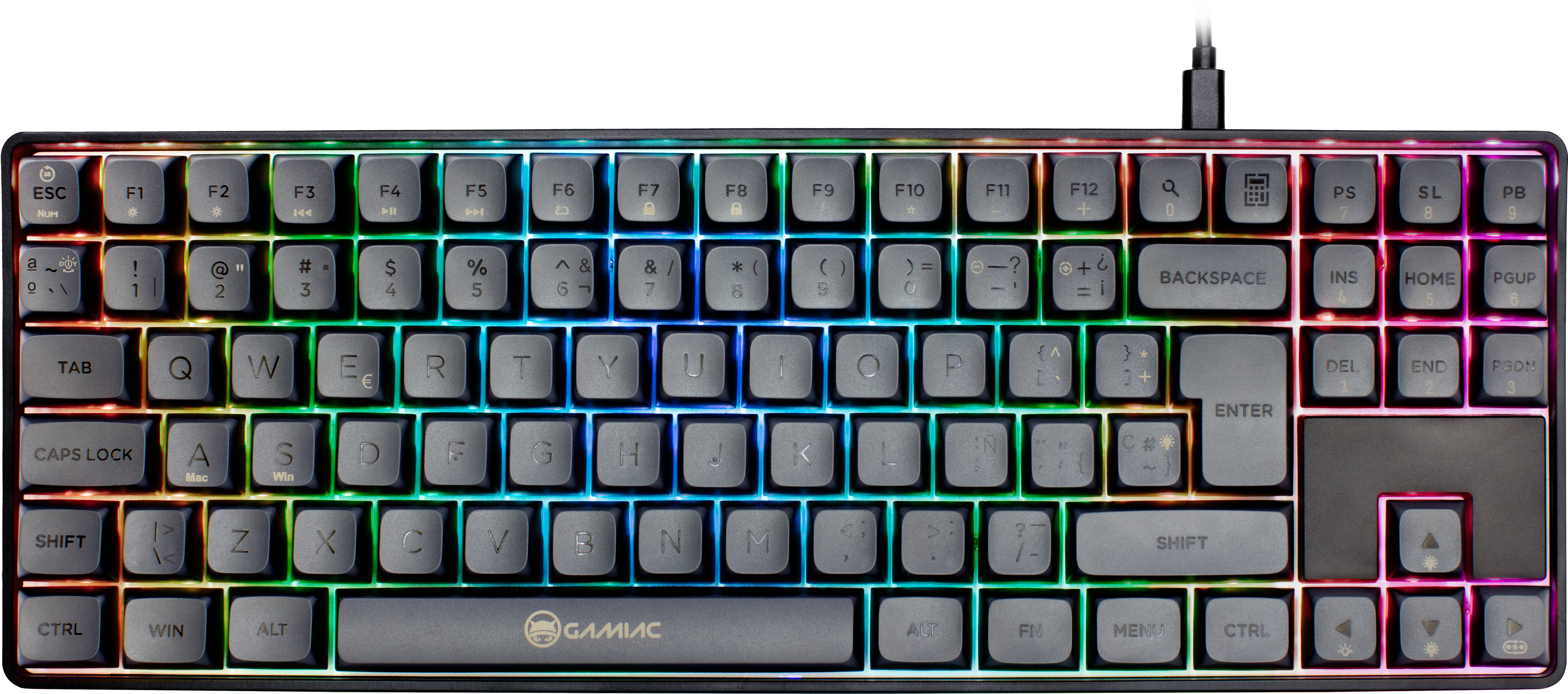 Teclado GAMIAC TKL90G, Kailh Blue, Negro/Grís - Mecánico (ES)