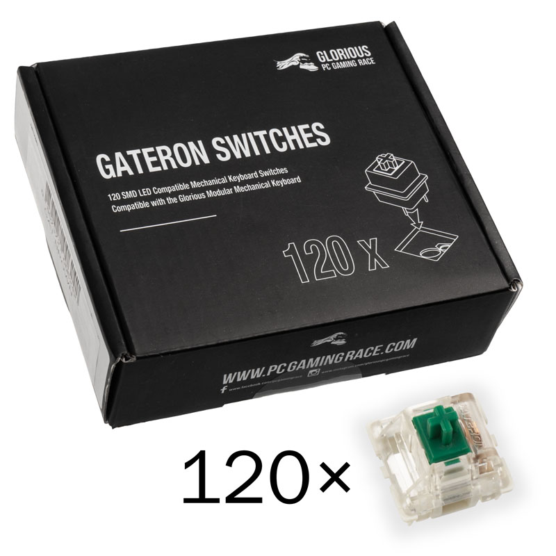 Glorious - Pack 120 Switches Gateron MX Green para Glorious GMMK