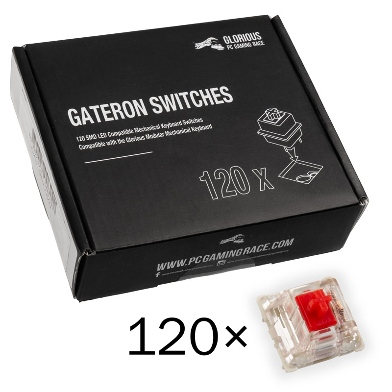 Glorious - Pack 120 Switches Gateron MX Red para Glorious GMMK