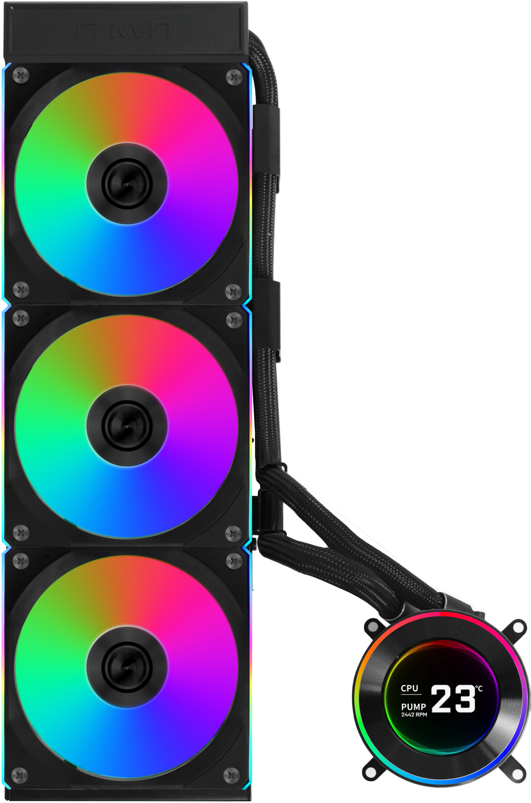 Lian Li - Kit Refrigeración Líquida CPU AIO Lian Li HydroShift II LCD 360R Negro - 360mm