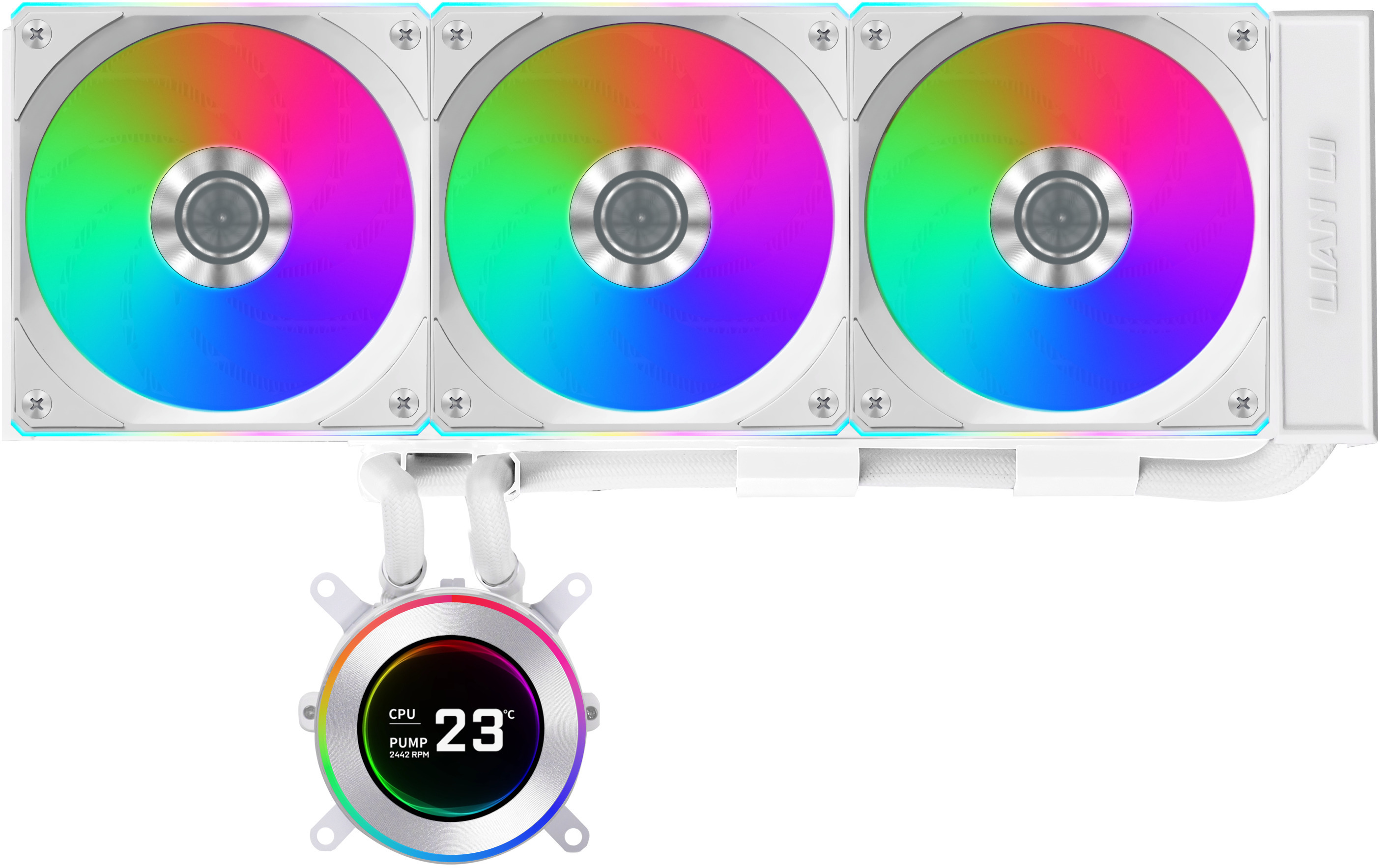Lian Li - Kit Refrigeración Líquida CPU AIO Lian Li HydroShift II LCD 360R Blanco - 360mm